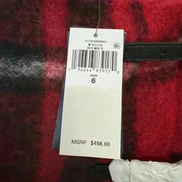 NWT POLO RALPH LAUREN
Buckled checked brush felt mini wrap skirt wool alpaca ble - Picture 7 of 9